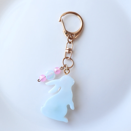 紫陽花 うさぎ キーホルダー レジン キーホルダー まなまま 通販