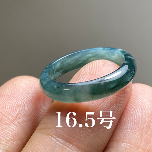 L3-60 氷糯種 青緑色 16.5号 天然ドグアテマラ産 藍水 A貨 本翡翠