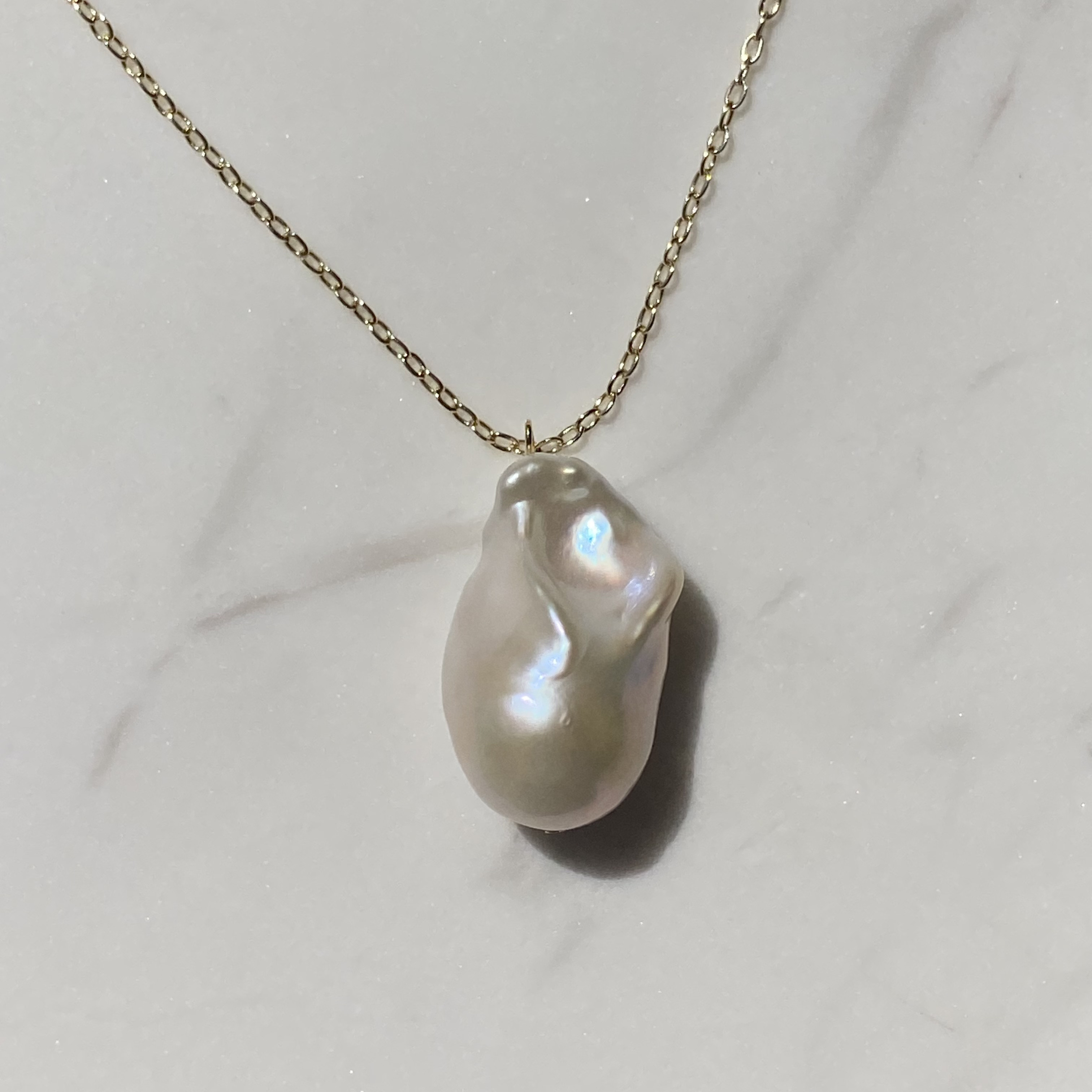 ✨大粒バロックパールロングネックレス✨選べる14kgfゴールドチェーン