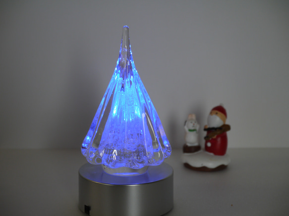 【早割】ガラスのクリスマスツリー　ライト・プレゼント 2枚目の画像