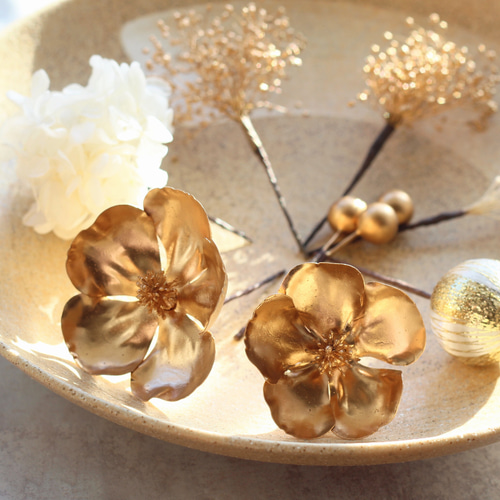 パールチェーン♡ドライフラワー☆ヘッドパーツ成人式 卒業式 髪飾り