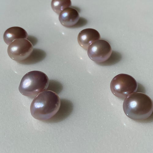 大きめ✨11-13mmパープル✨大粒✨シンプル✨淡水パールピアス