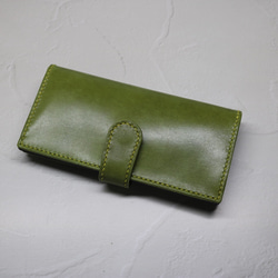 少し小さめ本革長財布（いたちさん専用）グリーン 3枚目の画像