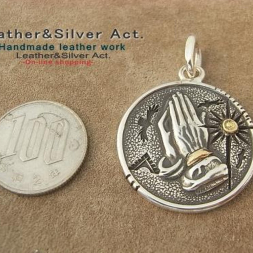 ハンドメイド 祈りの手 フリーメイソン 秘密結社 925 k18 ネックレス