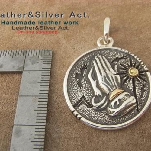 ハンドメイド 祈りの手 フリーメイソン 秘密結社 925 k18 ネックレス