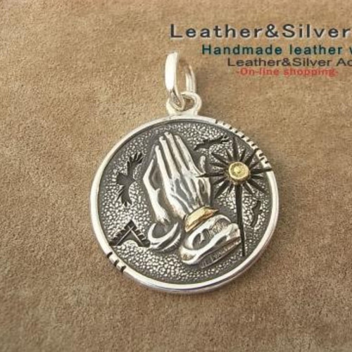 ハンドメイド 祈りの手 フリーメイソン 秘密結社 925 k18 ネックレス