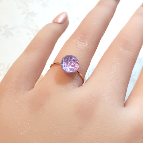 ときどき眺めて癒されてほしい 不思議色minamoの華奢リング 指輪