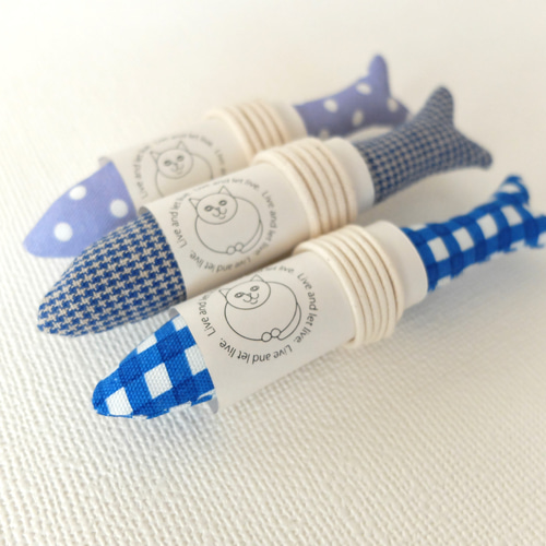 newカラー登場! 猫じゃらし用小魚(単品) コットン製 猫用おもちゃ