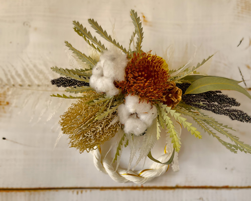 ドライフラワー　スワッグ　しめ縄　リース　No.73 fe73dbd65df1cc3e30805d9e7bde66