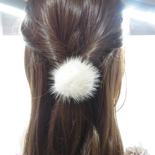 ヘアゴム ミンクファー 髪飾り ヘアアクセサリー ヘアゴム フィンヌ