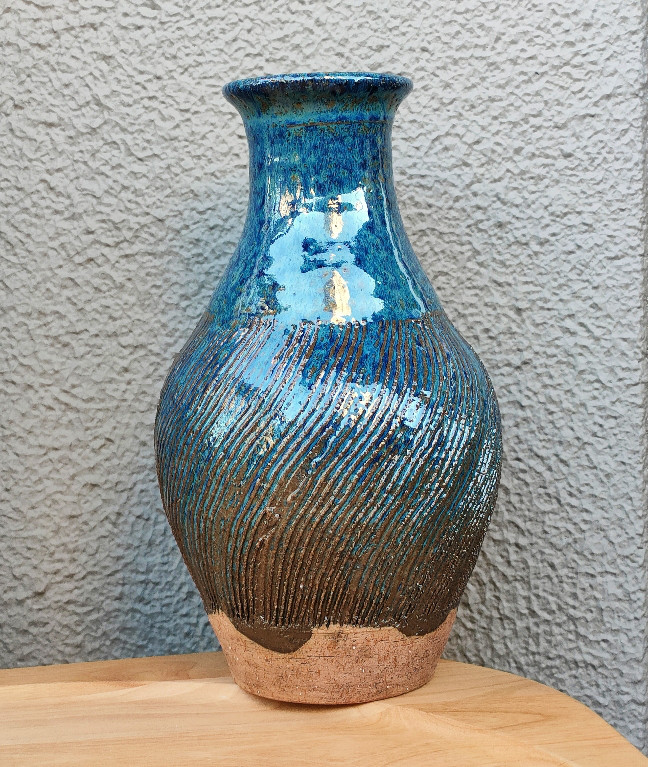 螺法の青の花器