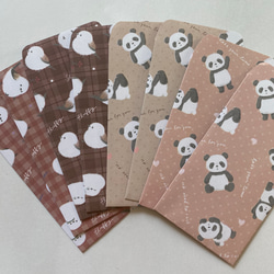 折り紙　千代紙　ポチ袋　シマエナガ　パンダ　デザインペーパー　お年玉袋　ミニ封筒 1枚目の画像