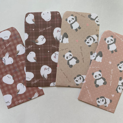 折り紙　千代紙　ポチ袋　シマエナガ　パンダ　デザインペーパー　お年玉袋　ミニ封筒 2枚目の画像
