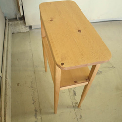 コンソールテーブル003 60×75×27 送料無料　無垢丸脚テーパード玄関モミの木 9枚目の画像