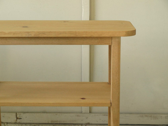 コンソールテーブル003 60×75×27 送料無料　無垢丸脚テーパード玄関モミの木 6枚目の画像