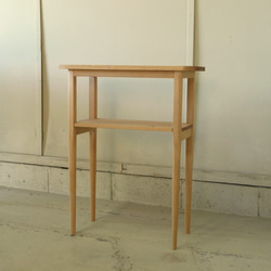 コンソールテーブル003 60×75×27 送料無料　無垢丸脚テーパード玄関モミの木 1枚目の画像
