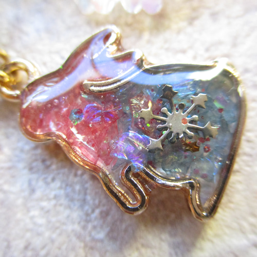 ◇1389 うさぎと六花 ストラップ・バックチャーム❄ 携帯ストラップ