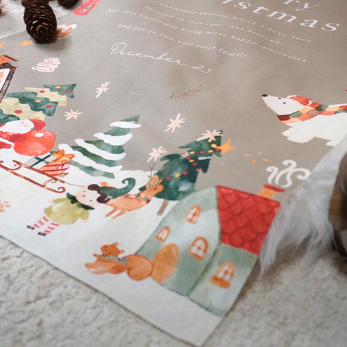 再入荷 〗cotton & linen クリスマス タペストリー 北欧 45 × 70 cm