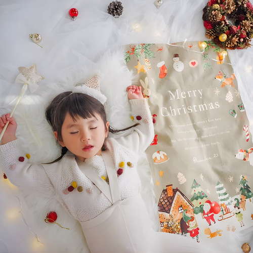 再入荷 〗cotton & linen クリスマス タペストリー 北欧 45 × 70 cm