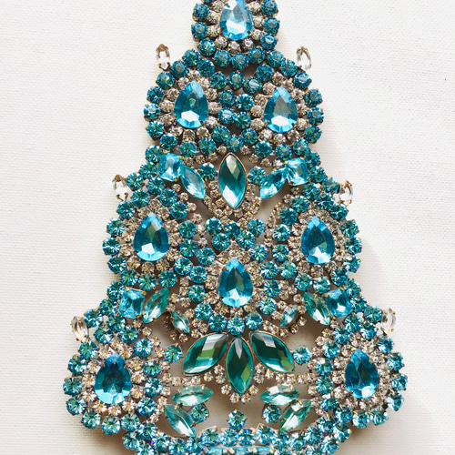 ビンテージ/チェコガラス/クリスマスツリー/Husar.D刻印付/グリーン/卓上 ビンテージ/チェコガラス/クリスマスツリー/Husar.D刻印付