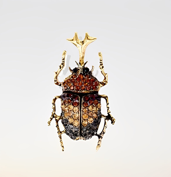 H8030 【昆虫】夏 季節限定 甲虫 カブトムシ ブローチ 2枚目の画像