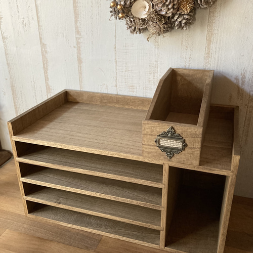 昭和レトロ 木製書類ケース 抽斗 三段引き出し棚 小棚 レターケース 昭和レトロ 木製書類ケース 抽斗 三段引き出し棚 小棚 レターケース