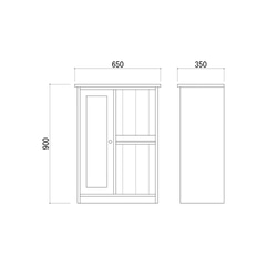 アイボリーホワイトの扉付き収納棚　オーダー可能　炊飯器収納 6枚目の画像