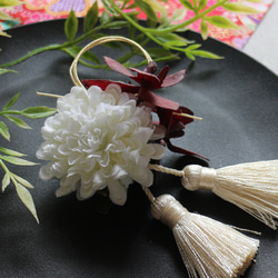 1121バーガンディの蘭　髪飾り　ヘアアクセサリー　成人式　卒業式　アーティフィシャルフラワー　　七五三 2枚目の画像