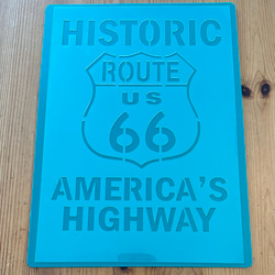 No.250 送料込 ステンシルシート ルート66 アメリカン サインボード