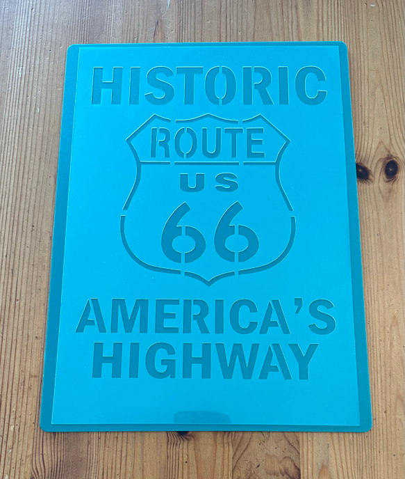 No.250 送料込 ステンシルシート ルート66 アメリカン サインボード