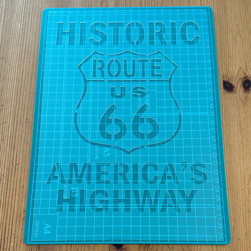 No.250 送料込 ステンシルシート ルート66 アメリカン サインボード
