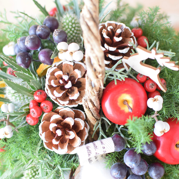 年末ギフトや自分ご褒美に♪生の贅沢クリスマスバスケット＊フレッシュからドライに変化＊Creema限定＊ 7枚目の画像
