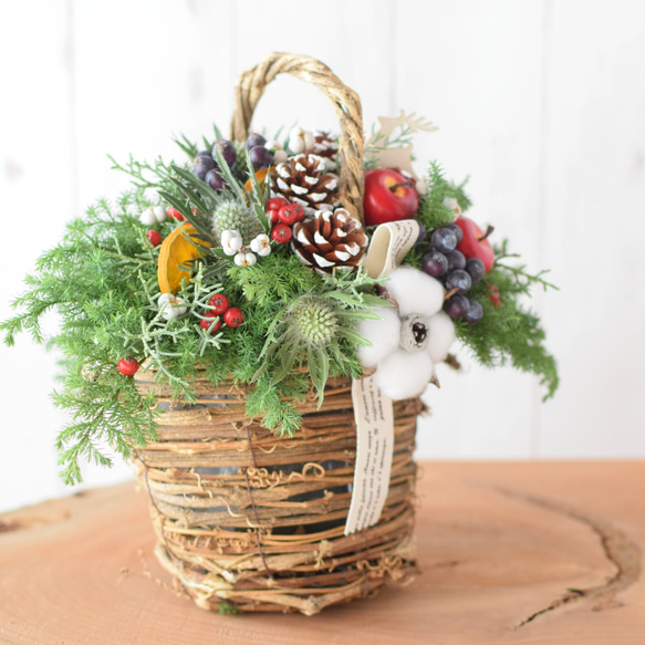 年末ギフトや自分ご褒美に♪生の贅沢クリスマスバスケット＊フレッシュからドライに変化＊Creema限定＊ 5枚目の画像