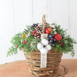 年末ギフトや自分ご褒美に♪生の贅沢クリスマスバスケット＊フレッシュからドライに変化＊Creema限定＊ 2枚目の画像