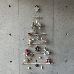 壁掛けウッドツリー6段（流木）　┃　80×55cm　┃　オーナメント　流木ハンガー　インテリア　木製ツリー　クリスマス　 5枚目の画像