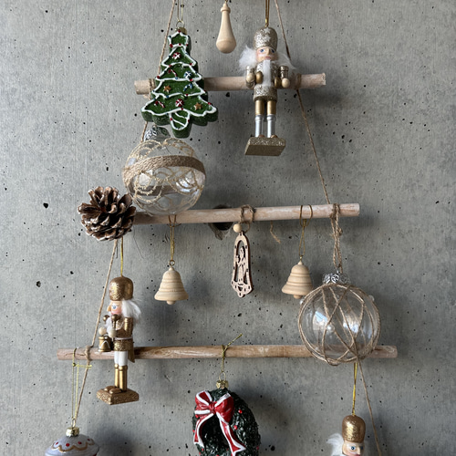 壁掛けウッドツリー6段 80×55cm オーナメント 流木ハンガー 木製