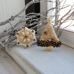 チョコレートtree*ビーズ刺繍ブローチ 9枚目の画像