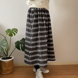 春　スッキリとしたギャザースカート　北欧　カラーデニム　洗える　ロング　 9枚目の画像