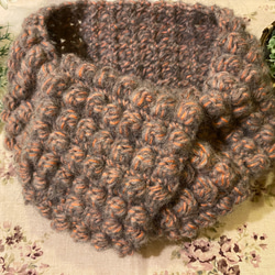 高級アルパカモヘア入りポコポコ編みが可愛い♡2Wayマフラーネッグウォーマー 5枚目の画像