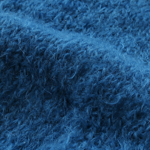【Yuka-chan專用】蓬鬆馬海毛手工針織外套針織開襟衫（寶藍色） 第9張的照片