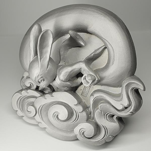 ウサギの波の形状の金属工芸品　香炉　置物 Amazon｜Cuticate ウサギのお香立て像、ホームオフィス
