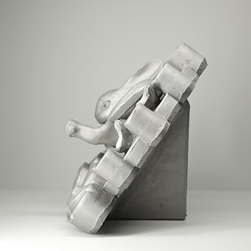 菊間瓦 【風神雷神】 うさぎの置物 卯 兎 ウサギ 守り神 いぶし銀 鬼師