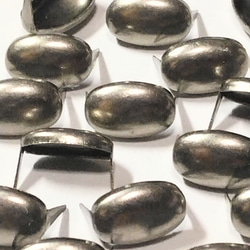 スタッズ レザークラフト 材料 長方形12ミリ平面 銀 200個セット