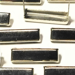 スタッズ レザークラフト 材料 長方形12ミリ平面 銀 200個セット