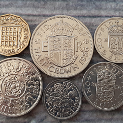 1956年 英国 6種類 コイン セット イギリス 3ペンス 6ペンス シリング