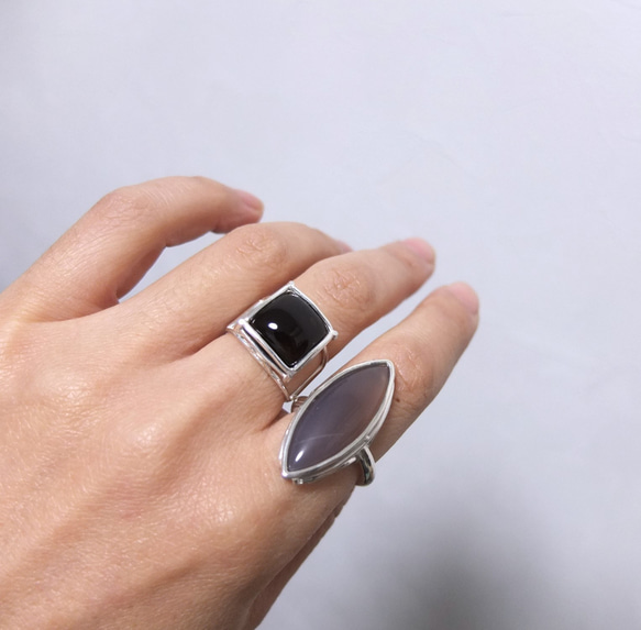 FRAMEWORK marquise ring グレーオニキス　 7枚目の画像