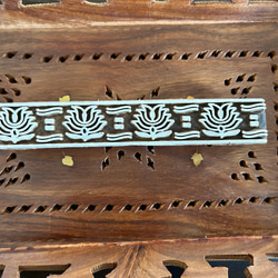 インド 木版 ハンド ブロック スタンプ プリント ボーダー 1枚目の画像