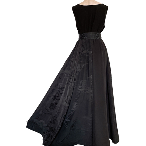 リメイク着物ロングワンピースボレロ付き正絹着丈120身幅70 リメイク着物ロングワンピースボレロ付き正絹着丈120身幅70