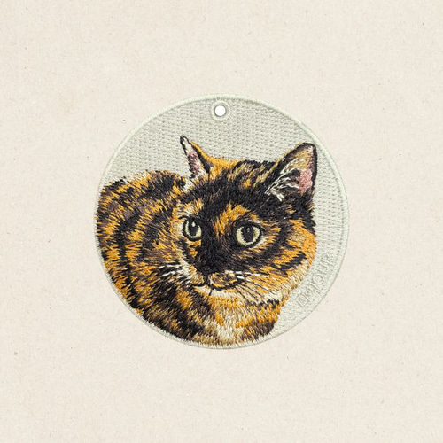 刺繍キーホルダー キーホルダー キジトラ 猫 刺繍 チャーム
