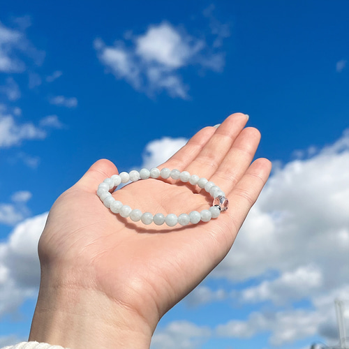 ミルキーアクアマリン天然石ブレスレット